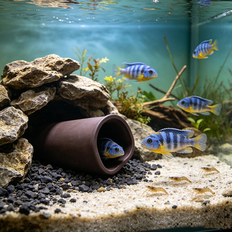 Tempat Berlindung Akuarium Ben - Hide Cave Ceramic ulasan dan harga